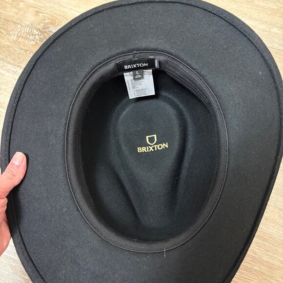 Brixton Hat MesserFedora  Black Wool Hat Unisex Size L 71/2 main image 5